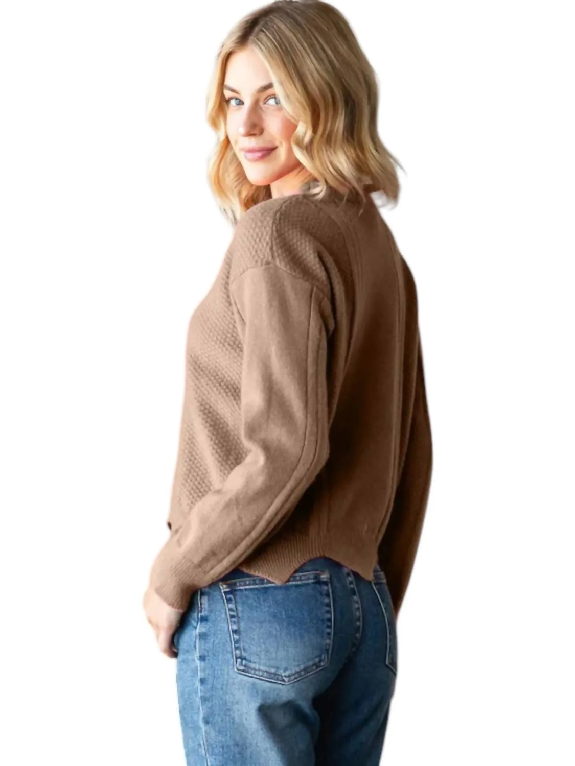 7Th Ray - Sabrina Zig Zag Hem Sweater