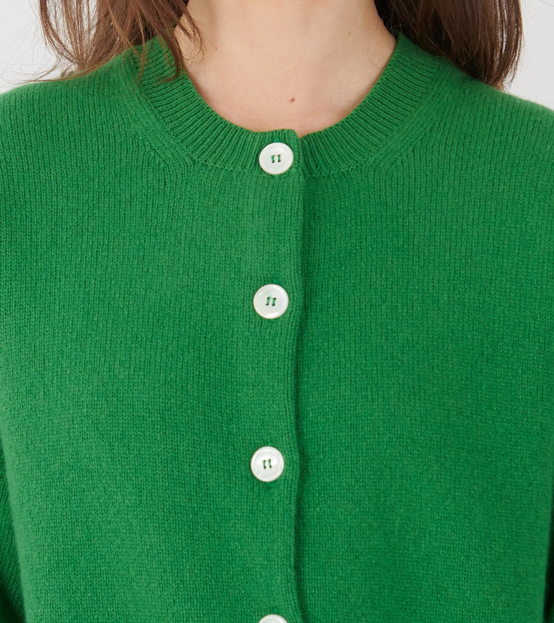 Ada Crewneck Cardigan Pagoda Green