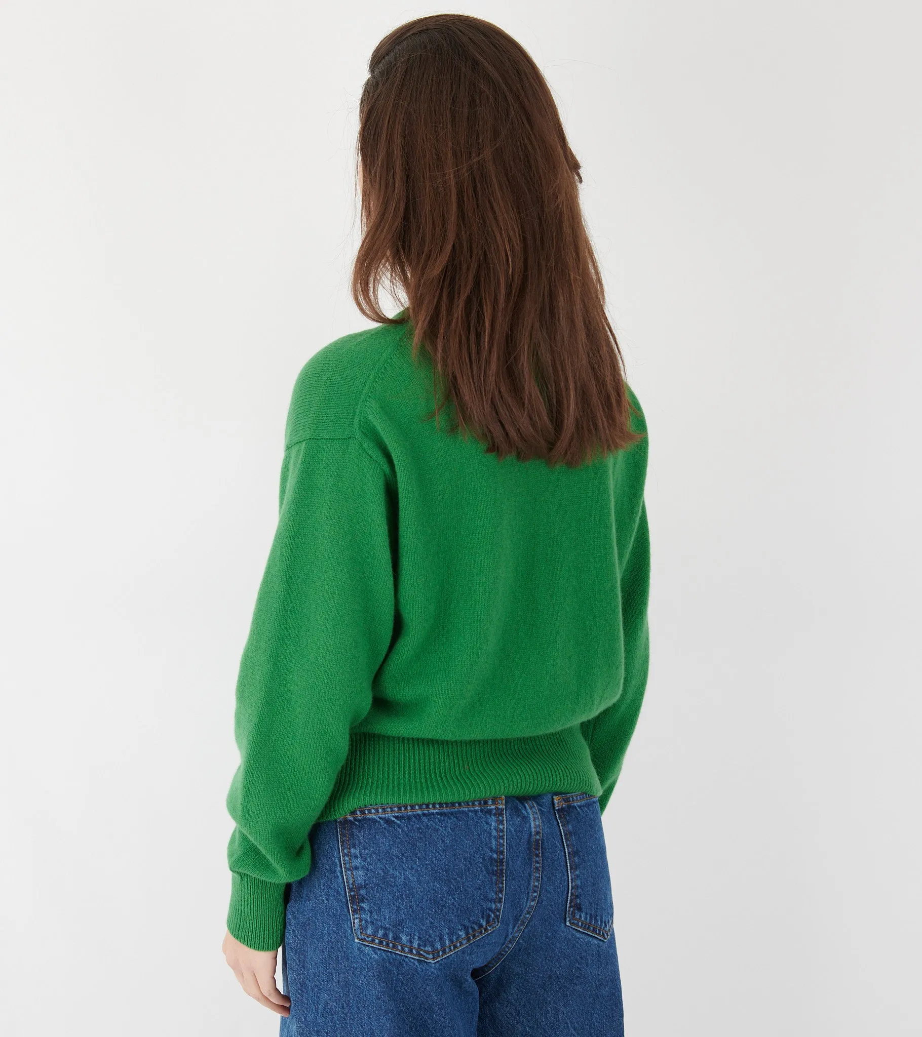 Ada Crewneck Cardigan Pagoda Green