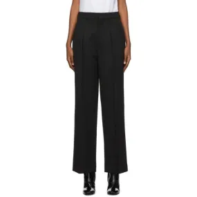 AMI Alexandre Mattiussi Black Wool Straight-Leg Trousers