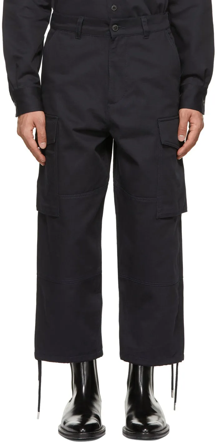 AMI Alexandre Mattiussi Navy Worker Fit Cargo Pants