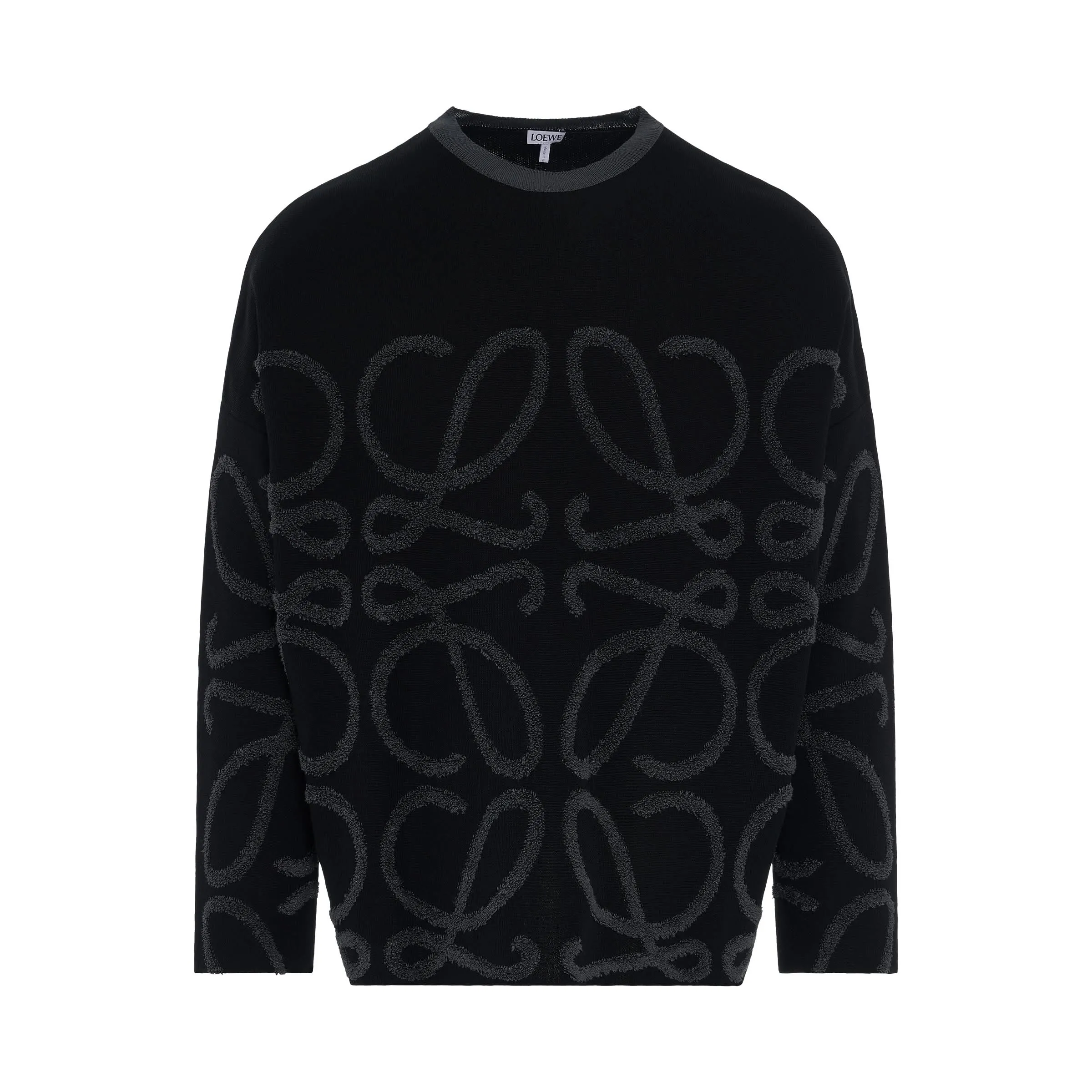 Anagram Jacquard Sweater in Black