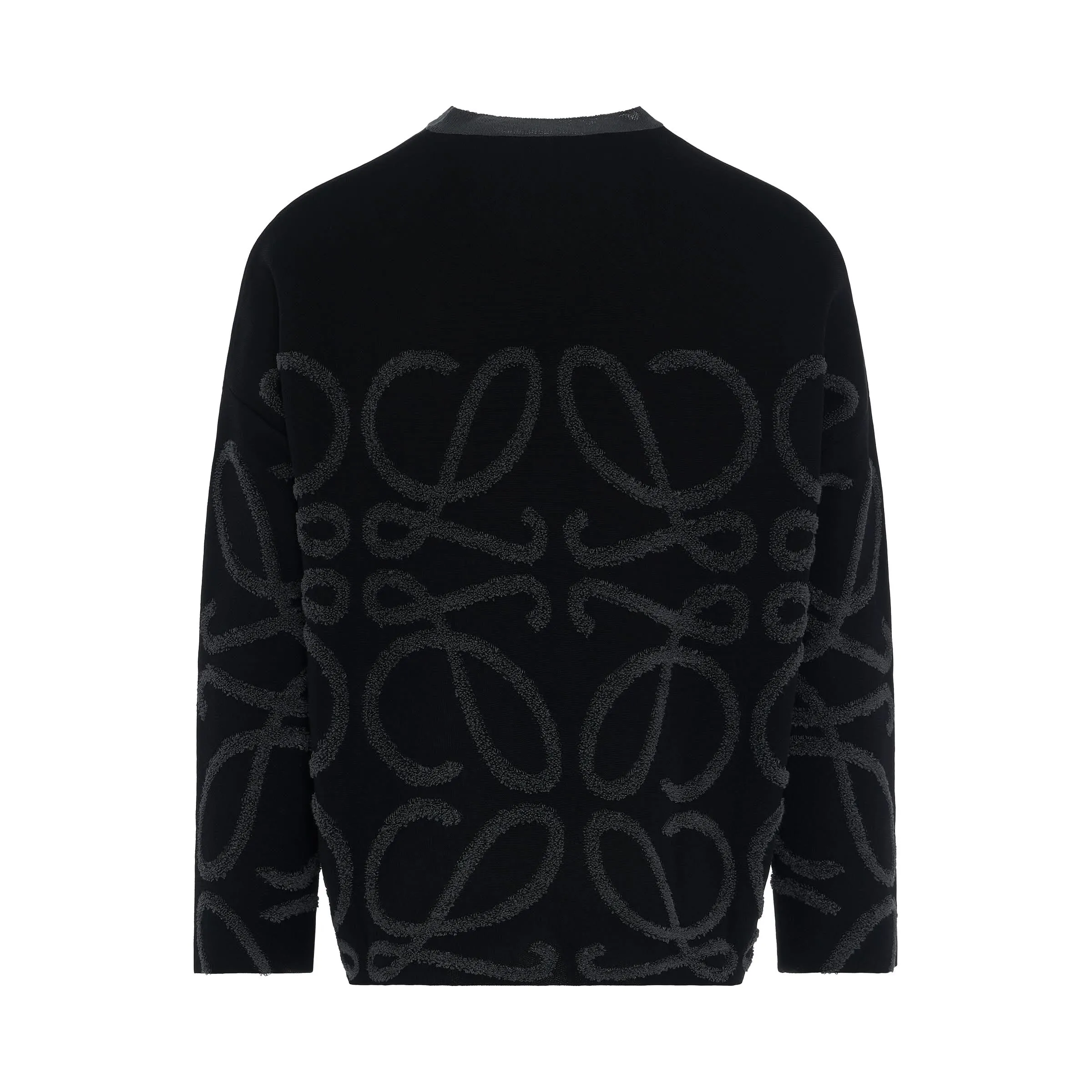 Anagram Jacquard Sweater in Black