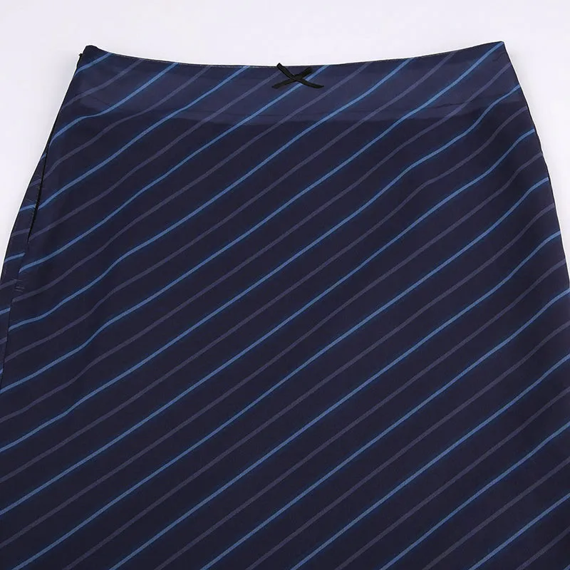 Anaika Striped Midi Skirt