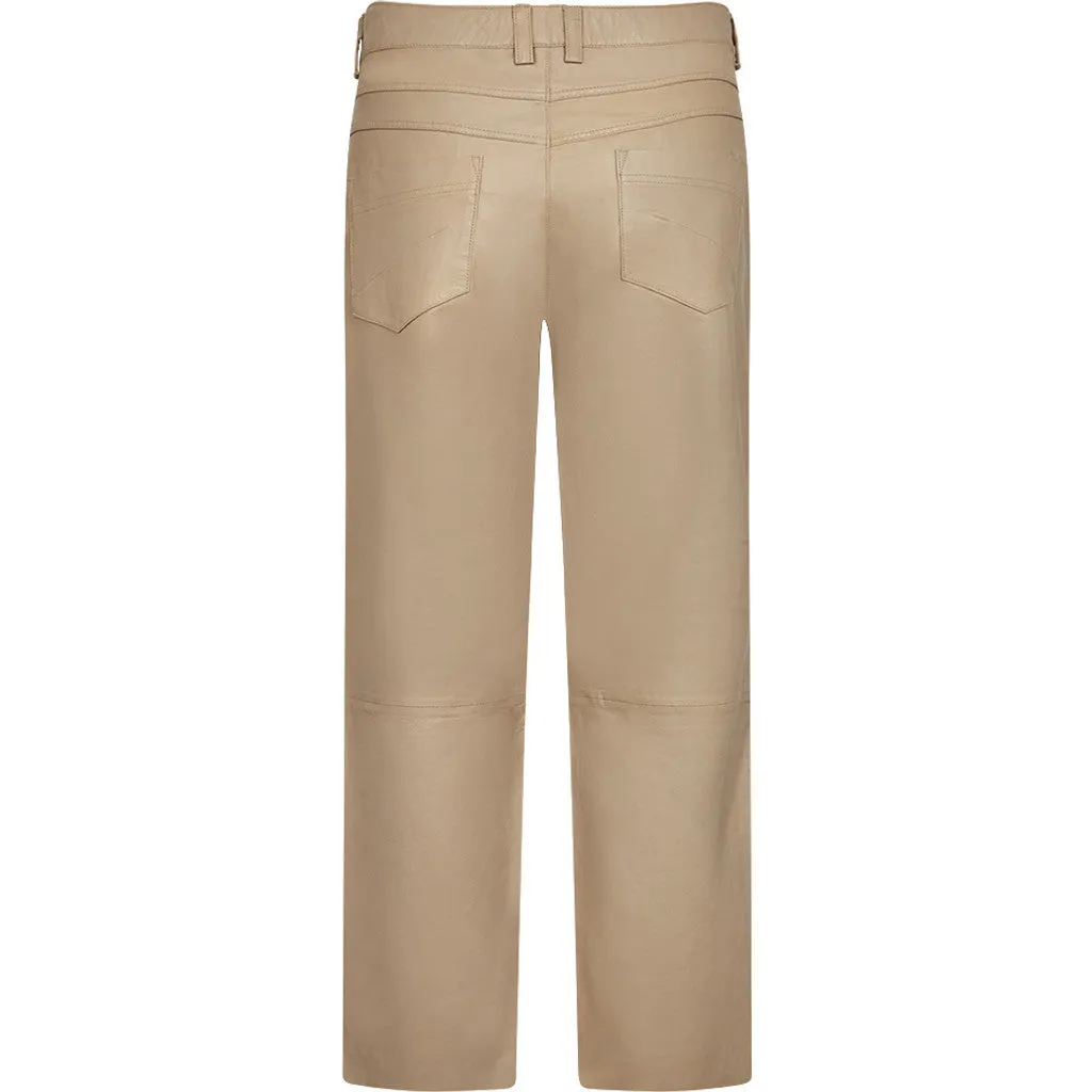 Bindy leather pants (HW) / 51176 - Cream