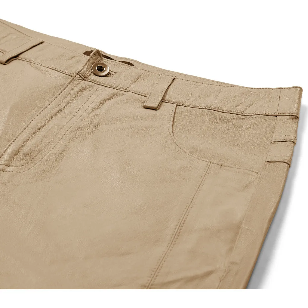 Bindy leather pants (HW) / 51176 - Cream