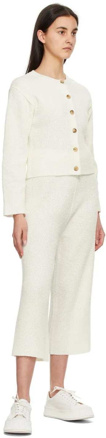 Blossom Off-White BouclÃ© Knit Lounge Pants