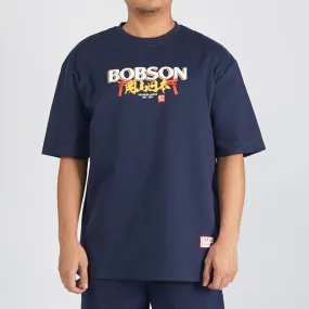 Bobson Japanese Men's Basic Tees Round Neck Tees for Men Trendy fashion High Quality Apparel Comfortable Casual Top for Men Boxy Fit 116854 (Navy)