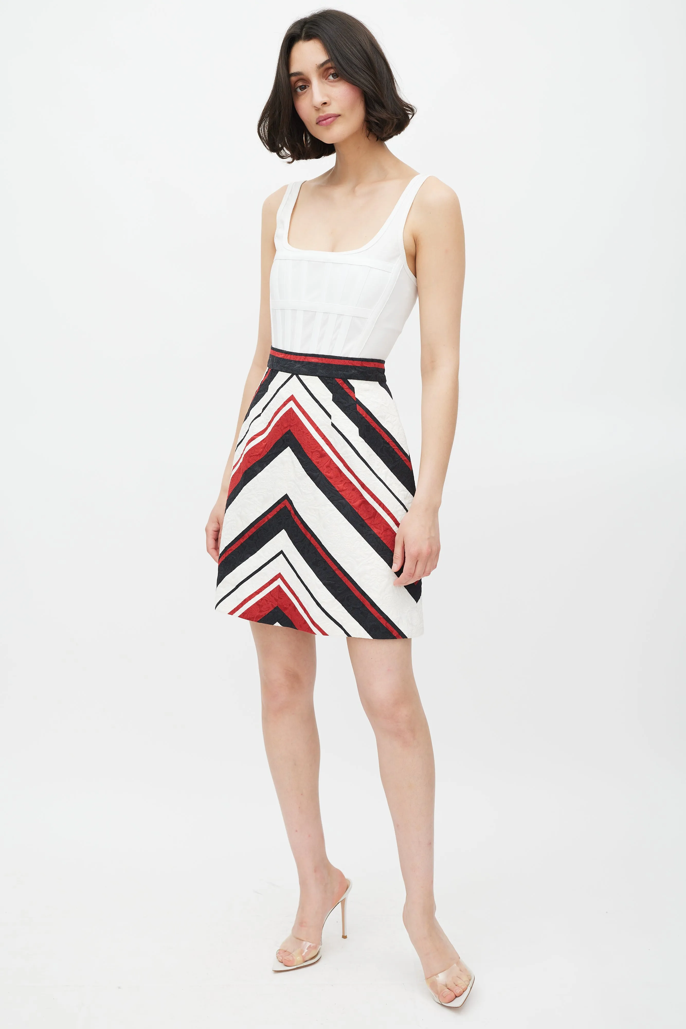 Brocade Striped Skirt