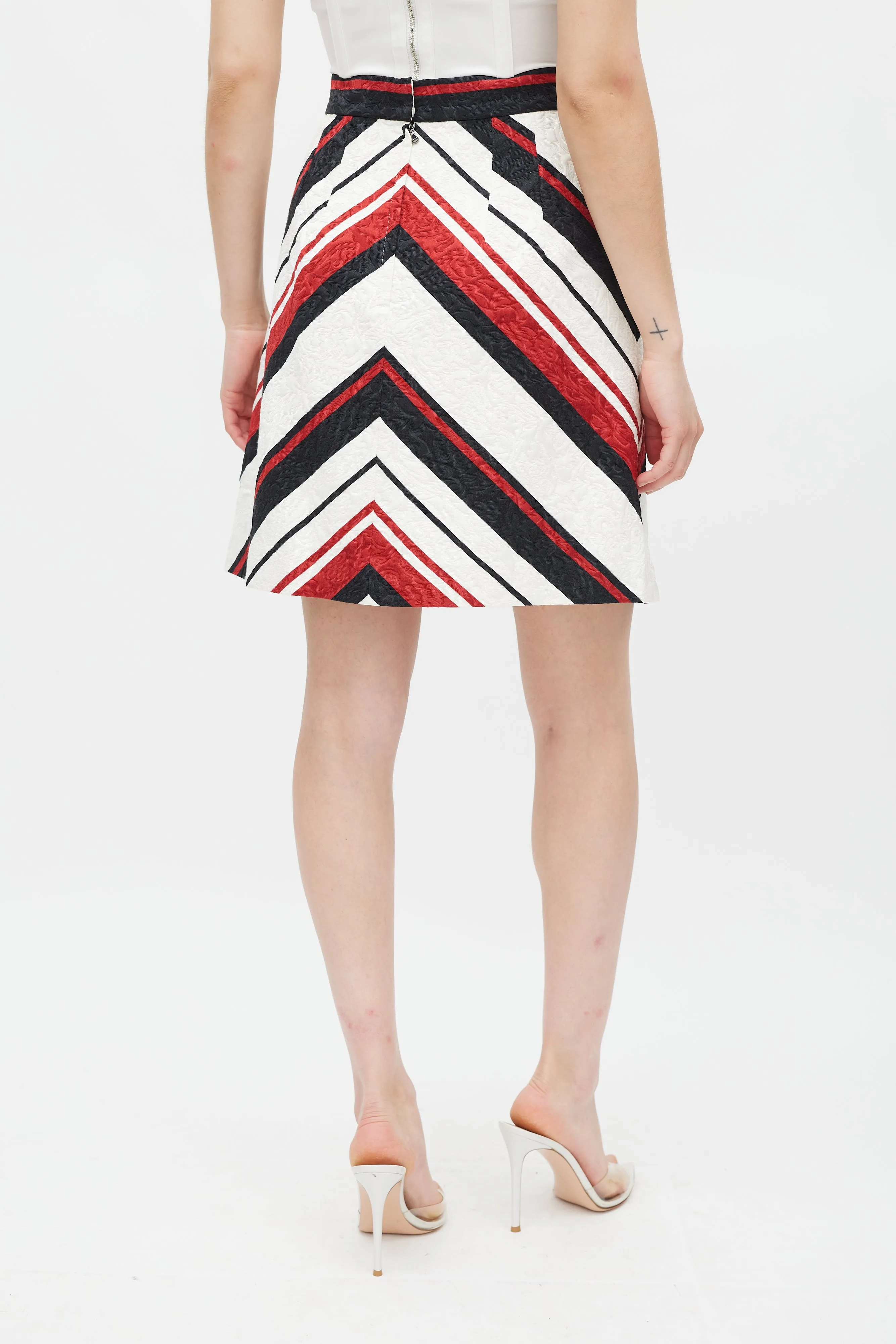 Brocade Striped Skirt