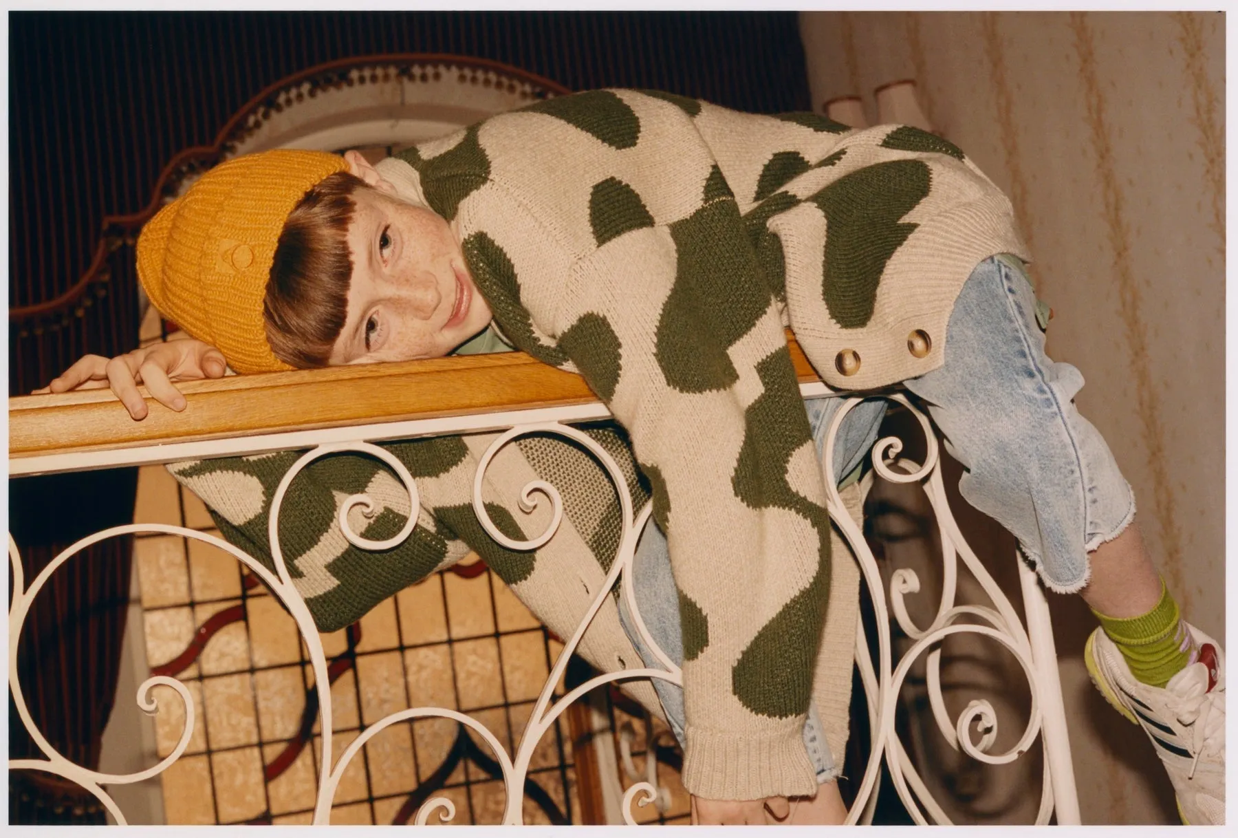 Cardigan Jacquard Cream Forest