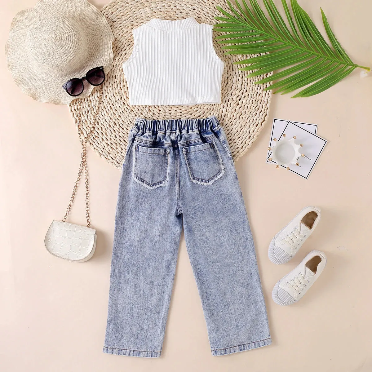 Crop   High Waist Denim
