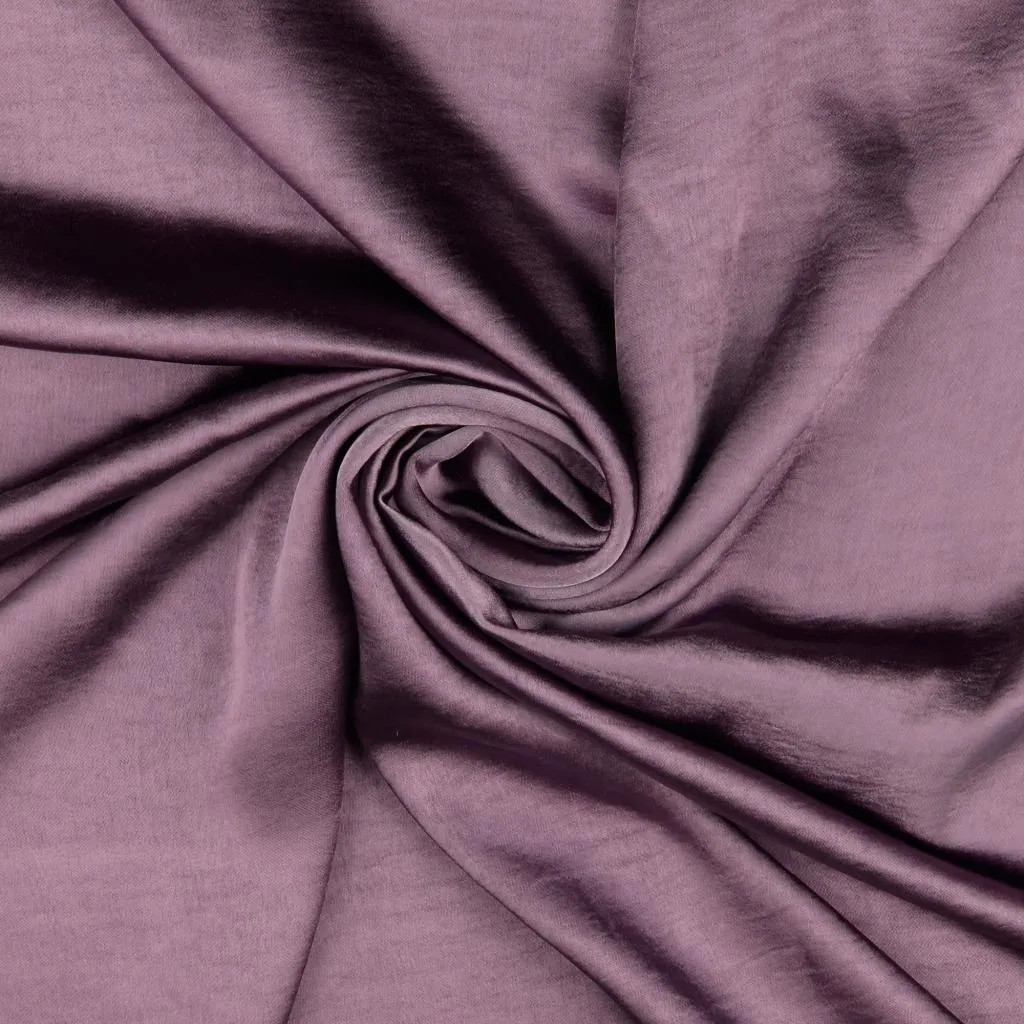 Dark Heather Plain Stretch Satin Fabric