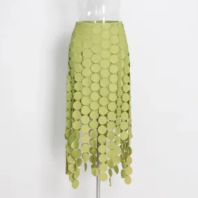 Dot Patchwork Tassel Skirts