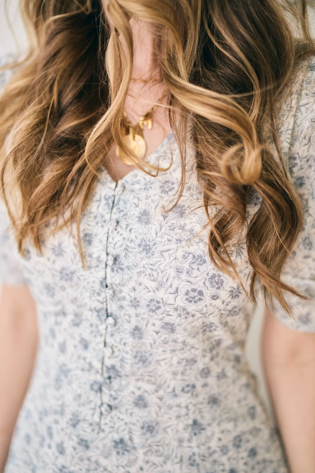 Elaine Dress in Floral Blues