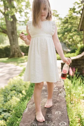 Elizabeth Dress in Vanilla Eyelet