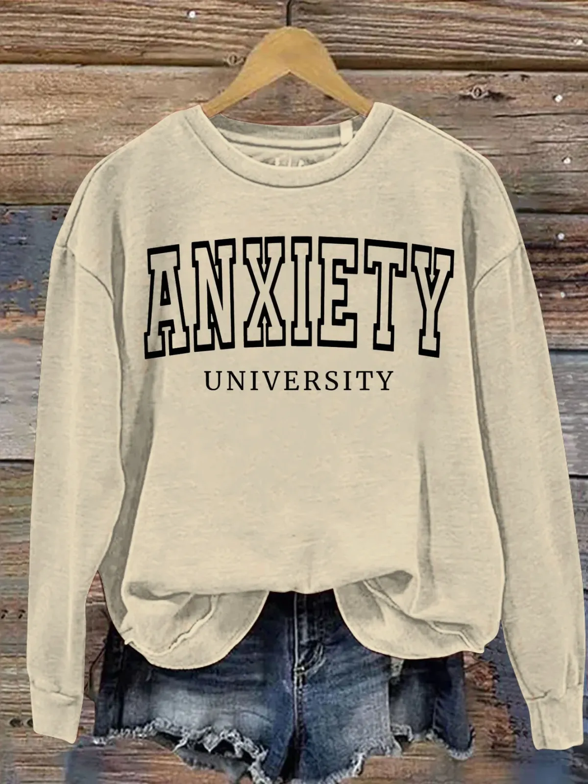 Firelyy Anxiety University Mental Health Awareness Art Print Casual Sweatshirt