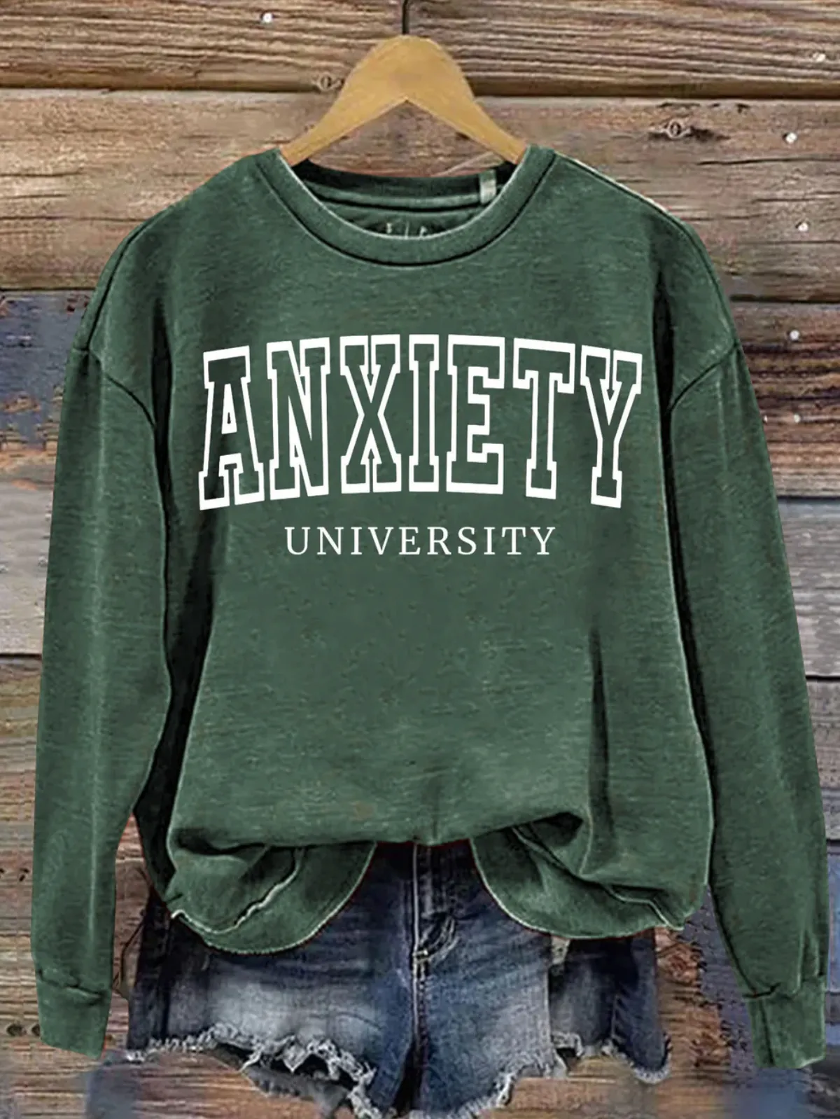 Firelyy Anxiety University Mental Health Awareness Art Print Casual Sweatshirt