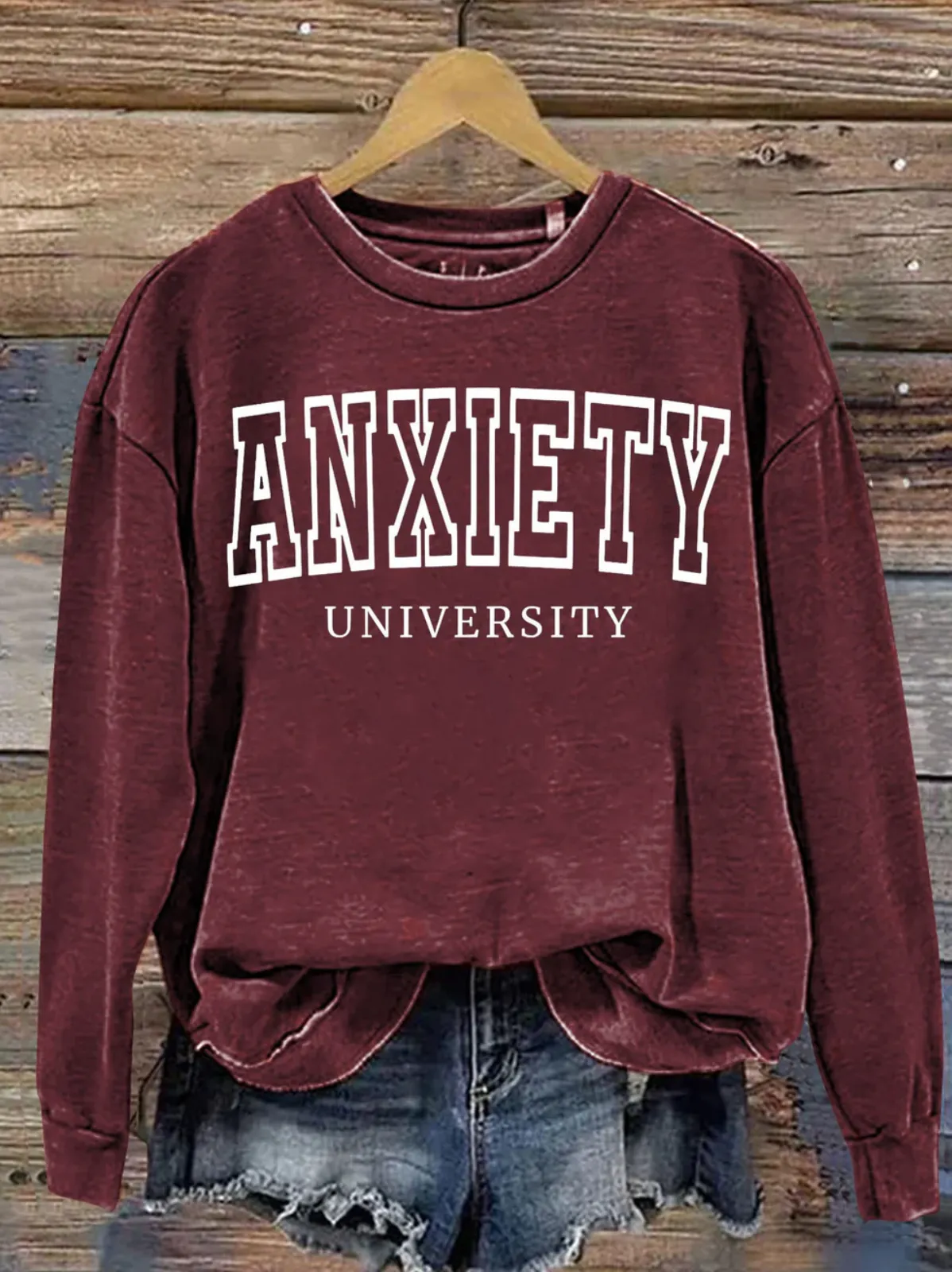 Firelyy Anxiety University Mental Health Awareness Art Print Casual Sweatshirt