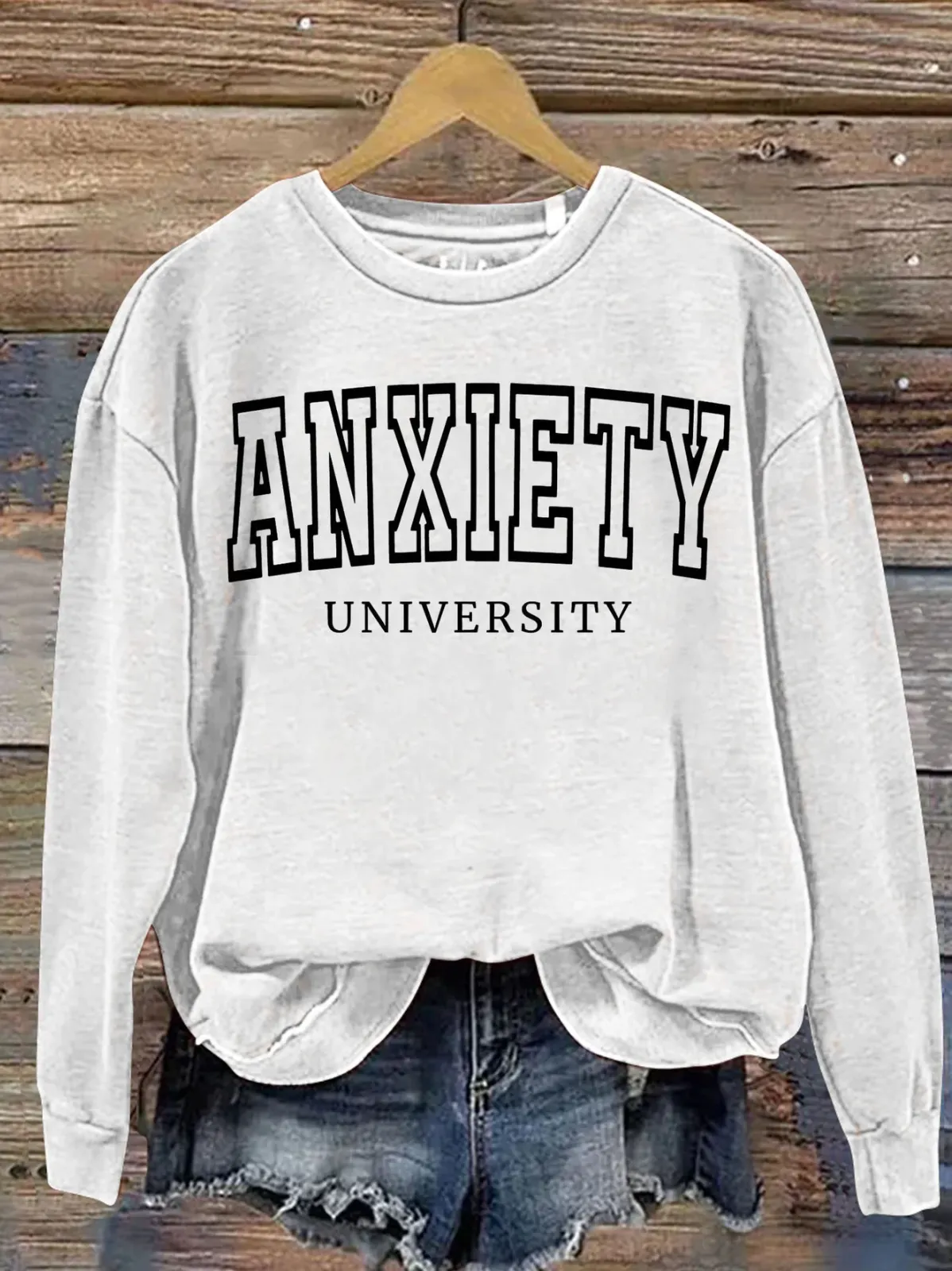 Firelyy Anxiety University Mental Health Awareness Art Print Casual Sweatshirt