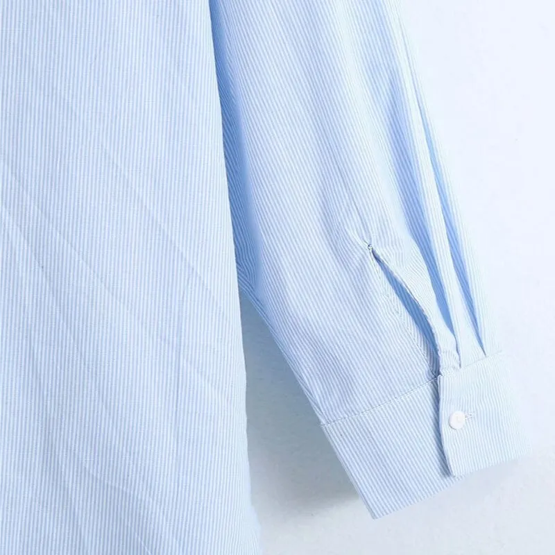 FLORAL EMBROIDERY STRIPED SHIRT