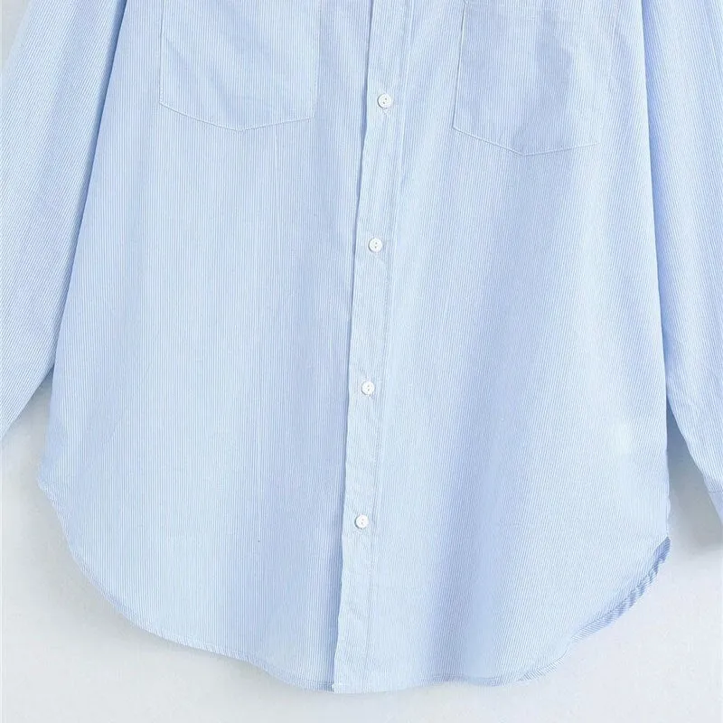 FLORAL EMBROIDERY STRIPED SHIRT