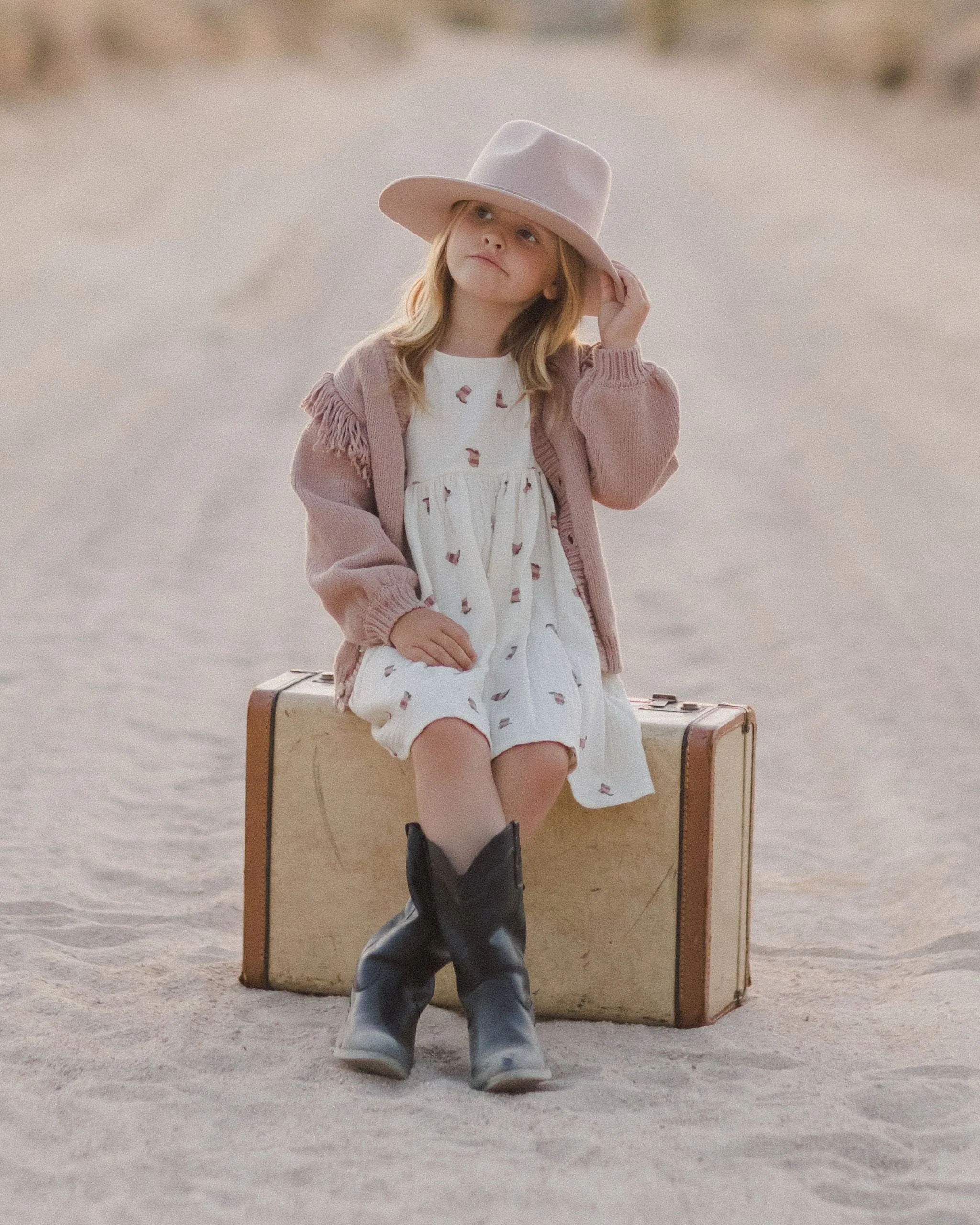 Fringe Cardigan - Rose
