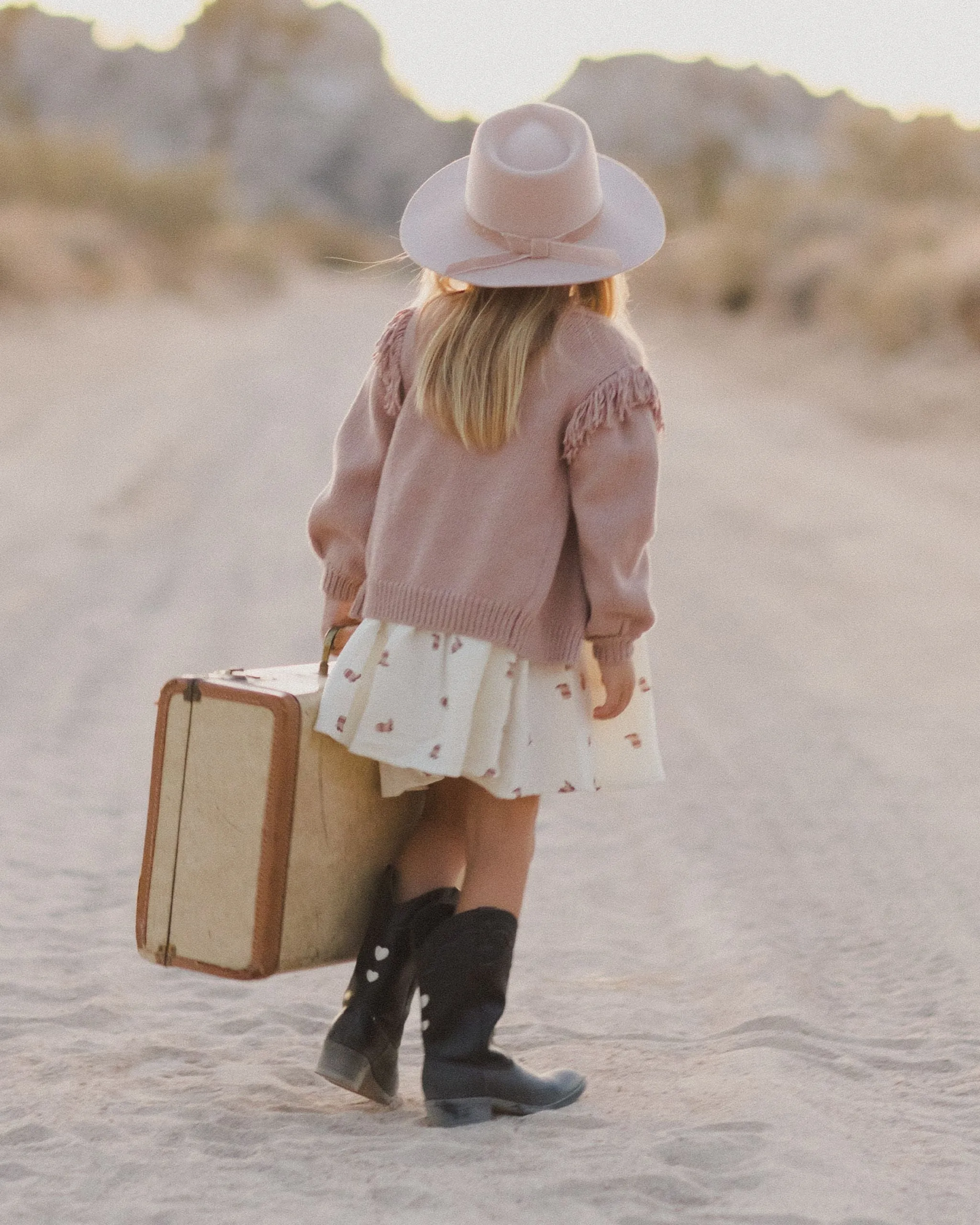 Fringe Cardigan - Rose