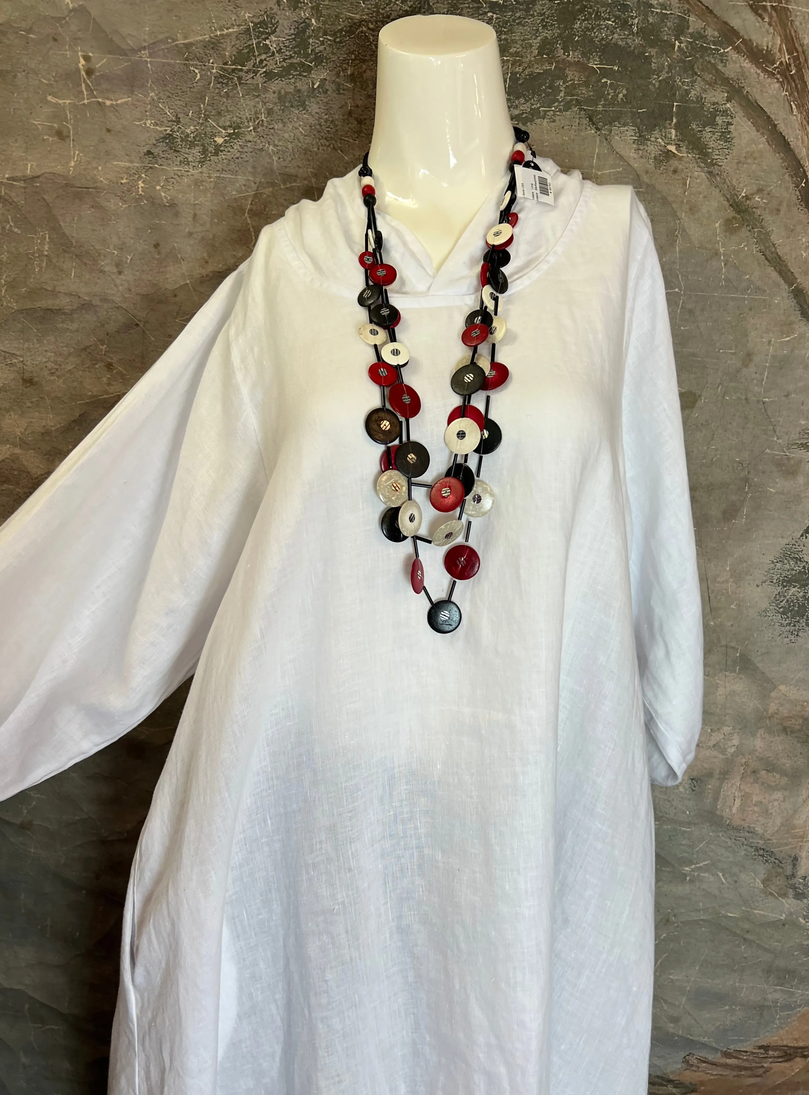 HLD946 Hooded Dress-White