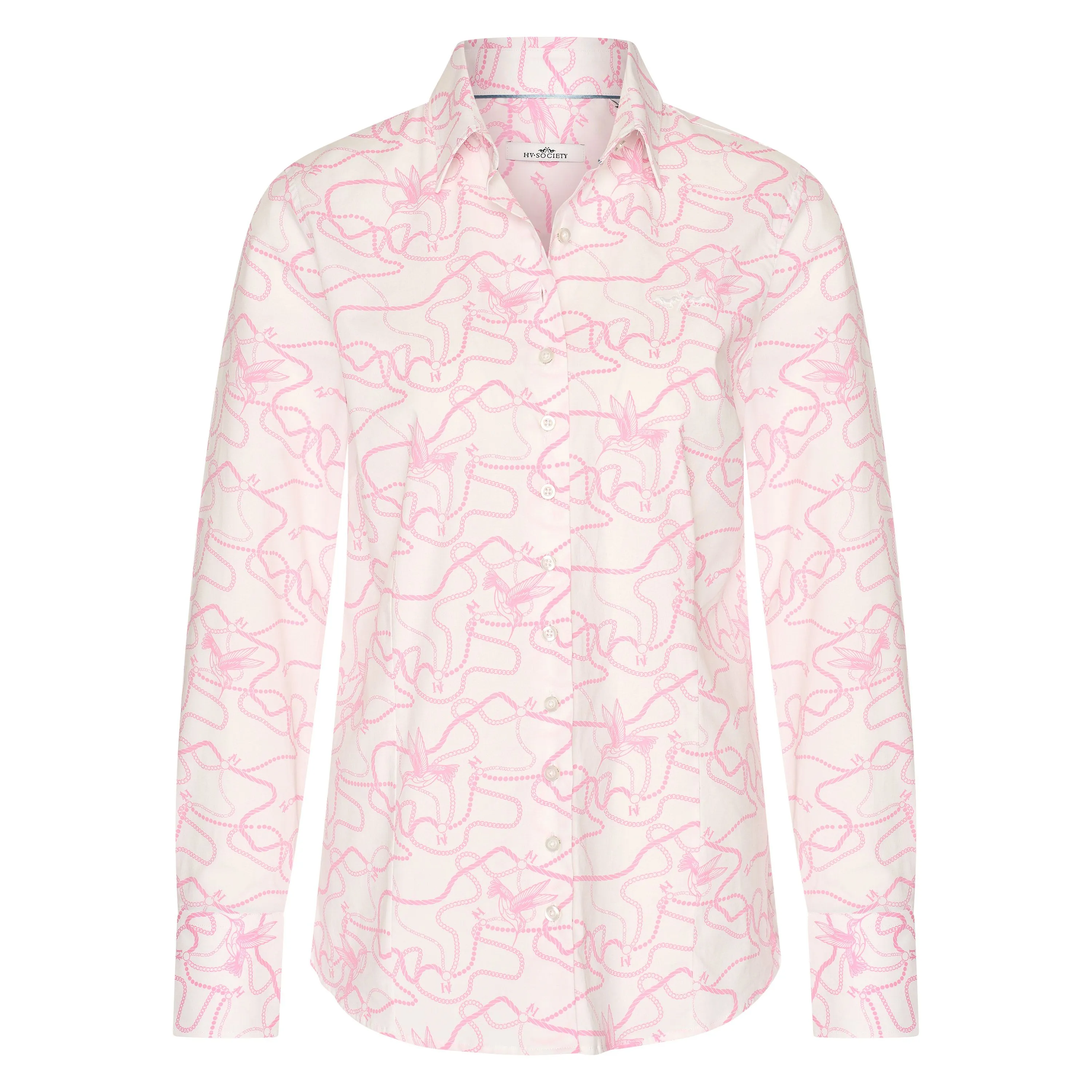 Hv Society Alice Pink Hummingbird Print Shirt