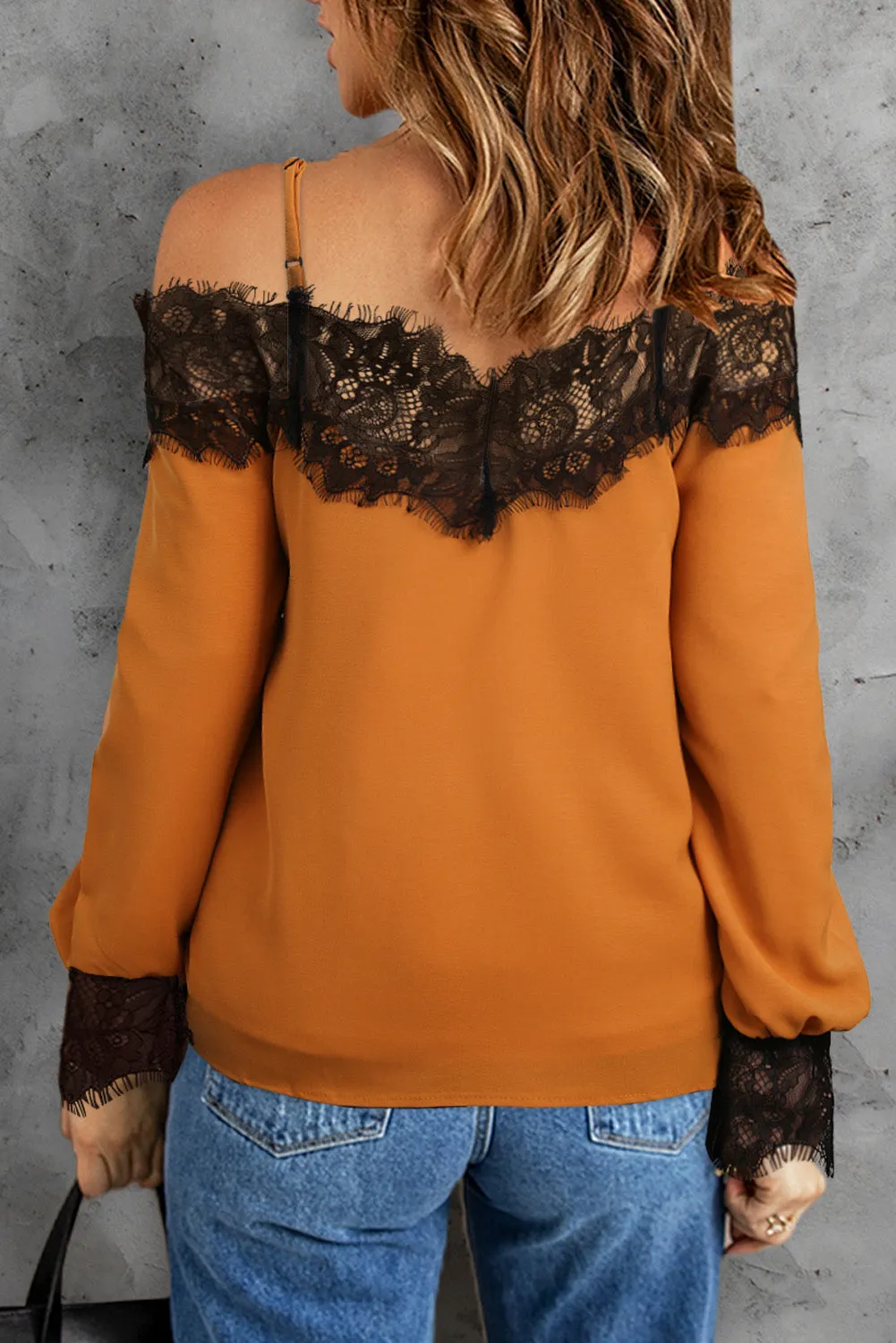 Lace Cold Shoulder Blouse