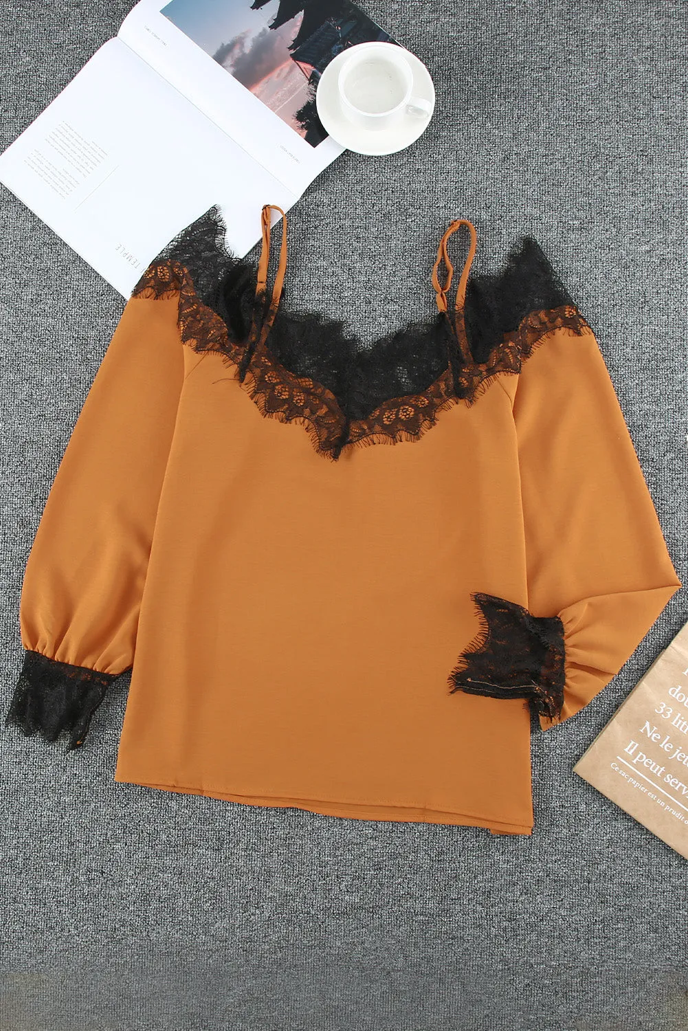 Lace Cold Shoulder Blouse