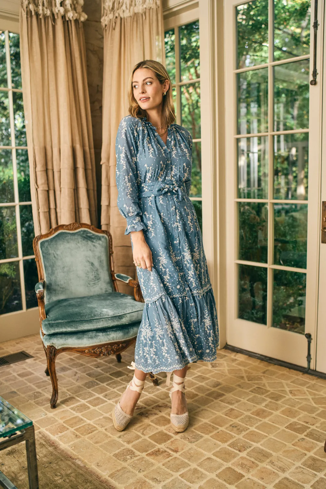 Lele Dress in Wedgewood Eyelet