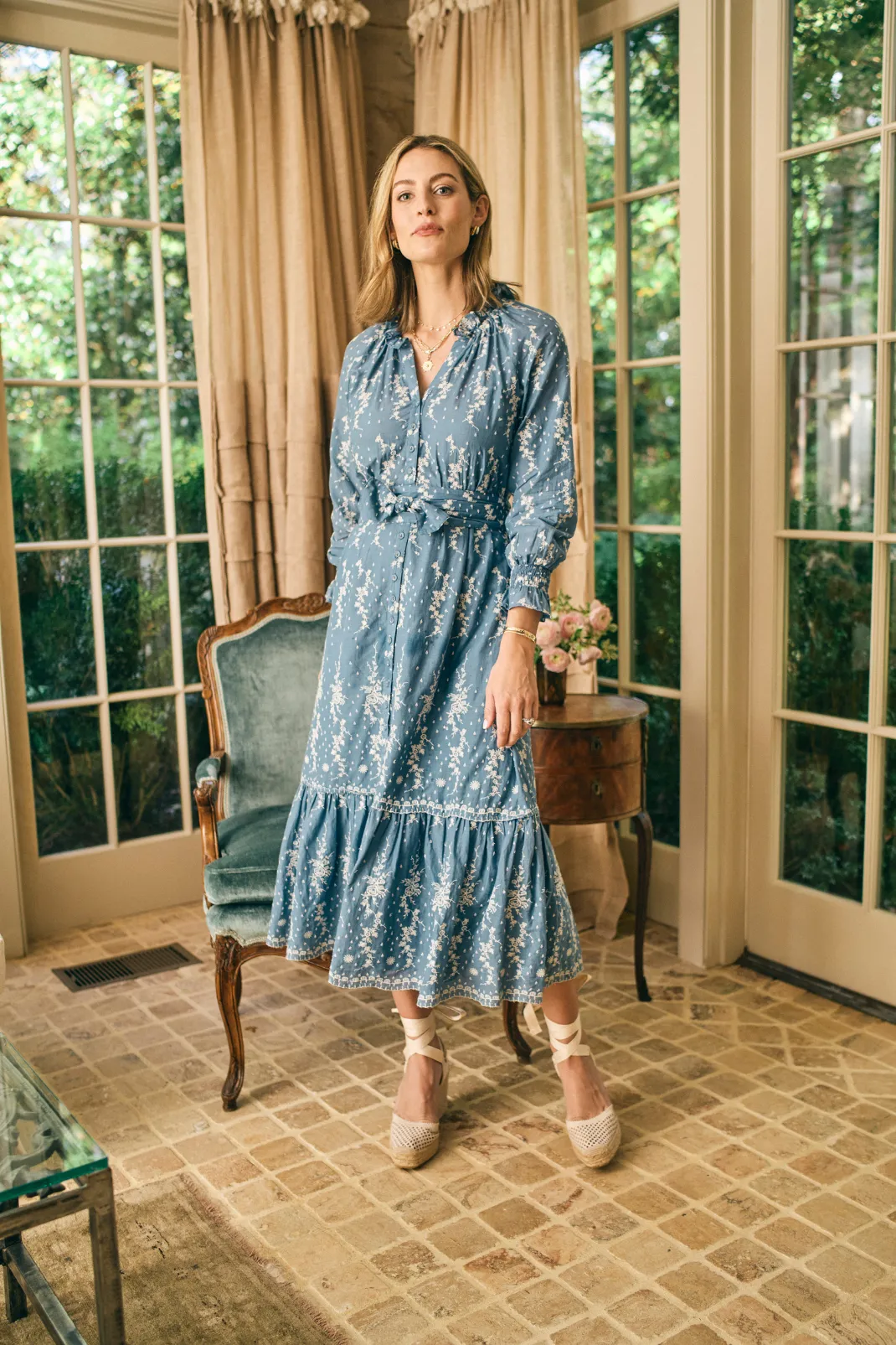 Lele Dress in Wedgewood Eyelet
