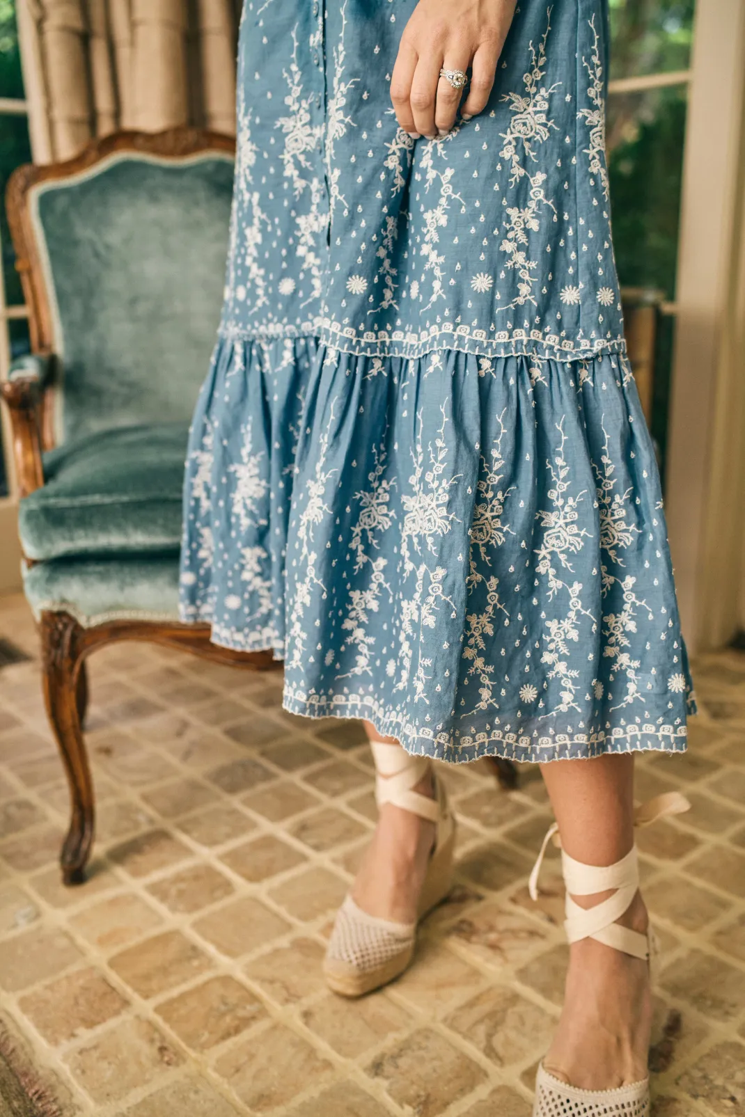 Lele Dress in Wedgewood Eyelet