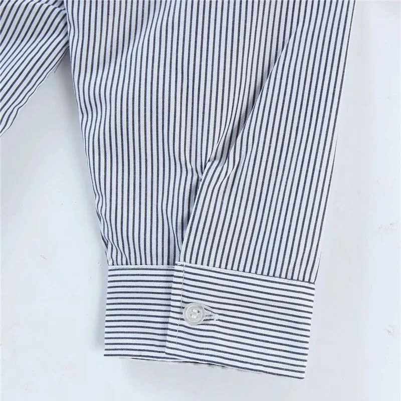 LONG STRIPED ASYMMETRY SHIRT