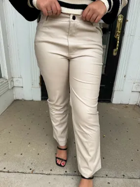 Oatmeal Leather Pants