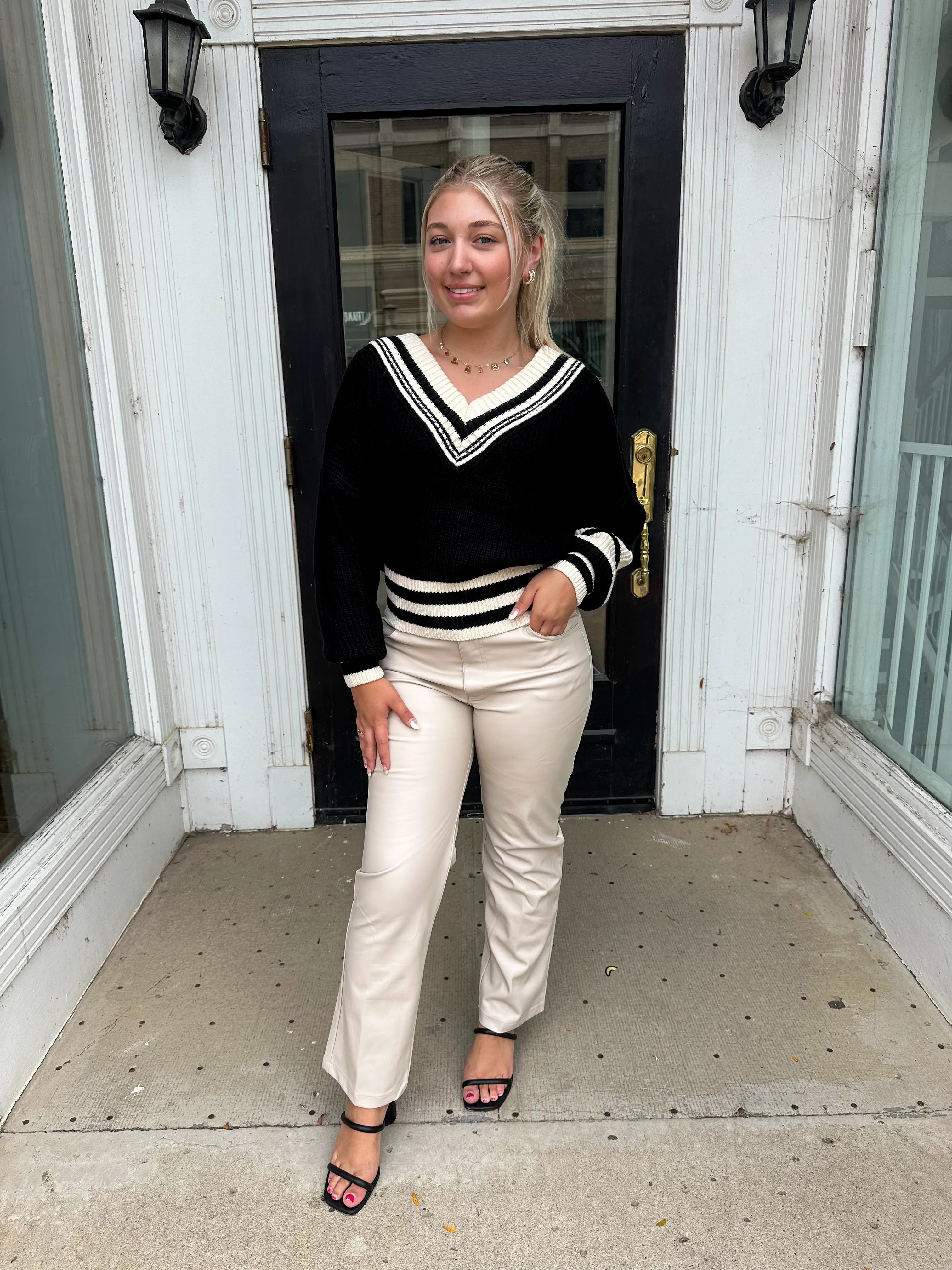 Oatmeal Leather Pants