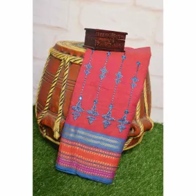 Red Cotton Blouse with Embroidery