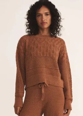 Rue Crochet Sweater - Teakwood