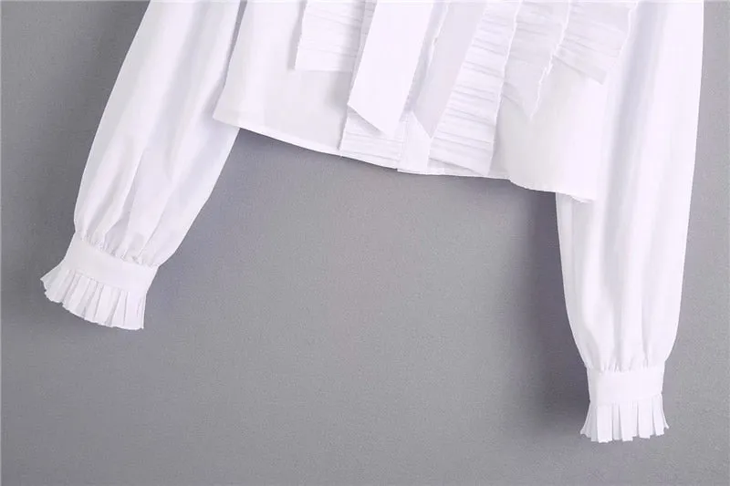 RUFFLED CROPPED BLOUSE