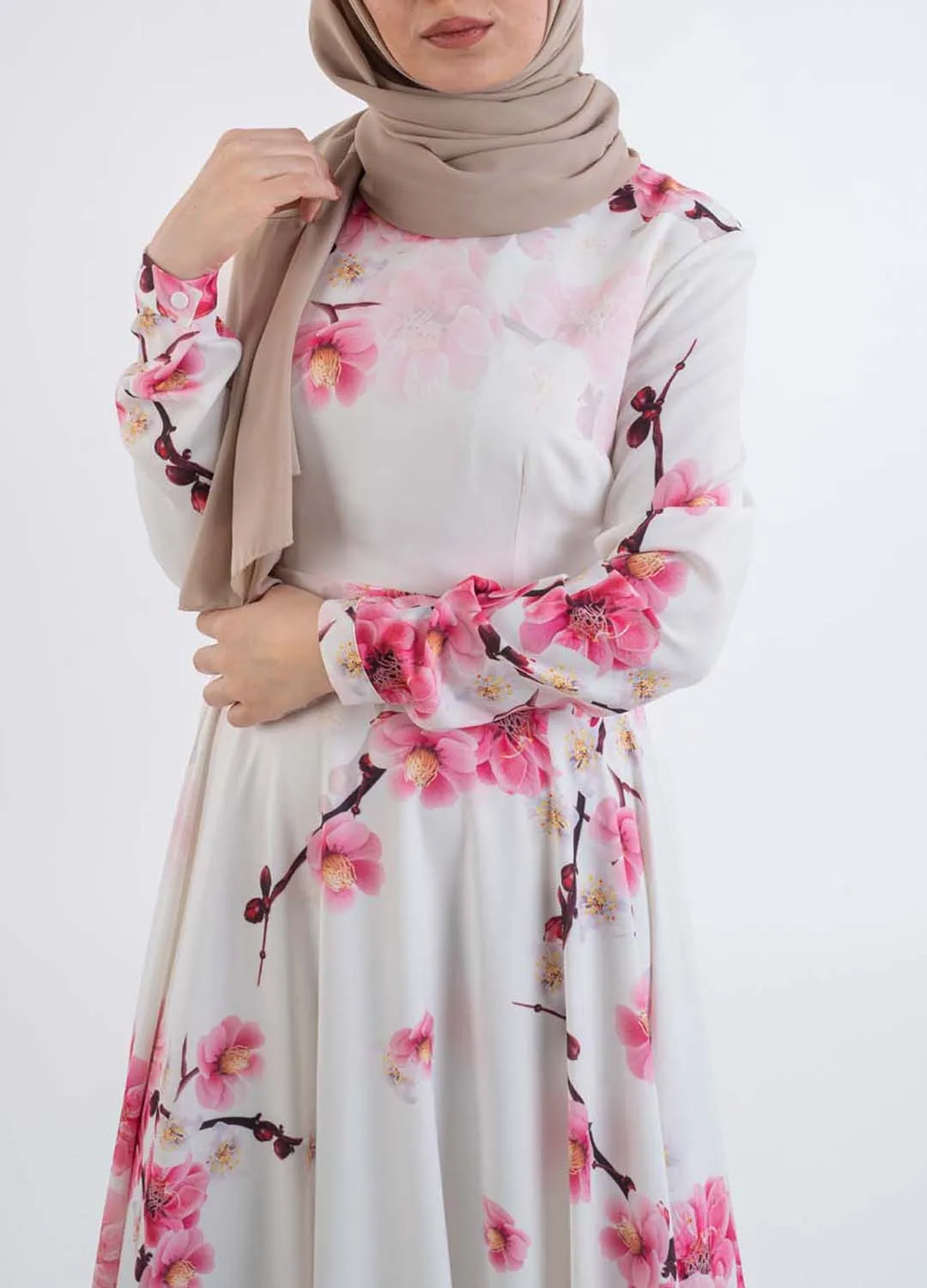 spring white dress-Modesty Fashion
