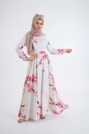 spring white dress-Modesty Fashion