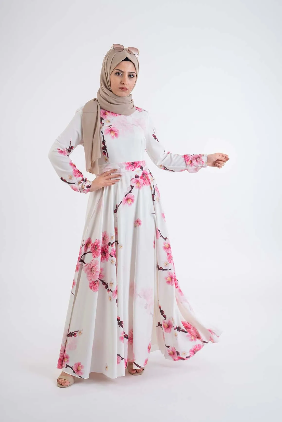 spring white dress-Modesty Fashion