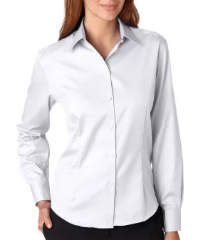 van heusen ladies' long-sleeve non-iron pinpoint oxford - white (2xl)